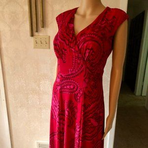 SANGRIA Dress is colorful like the drink, Red with swirls of Pink.